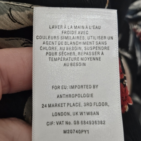 Anthropologie Maeve floral satin like feeling size sp - Picture 10 of 14